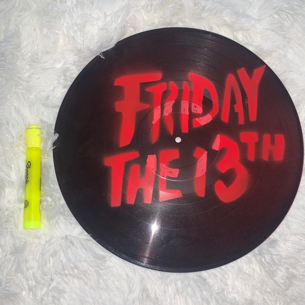 Friday the 13th record wall art